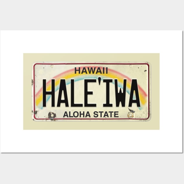 Vintage Hawaii License Plate HALEIWA Wall Art by HaleiwaNorthShoreSign